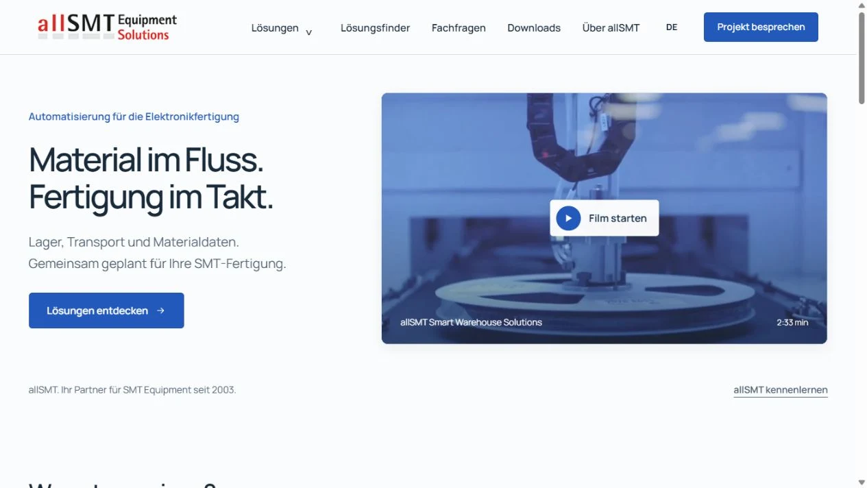 Startseite von allSMT Smart Logistics